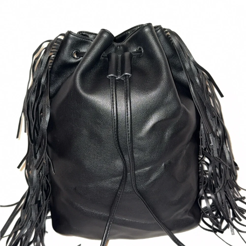 Victoria's Secret Black Fringe Backpack